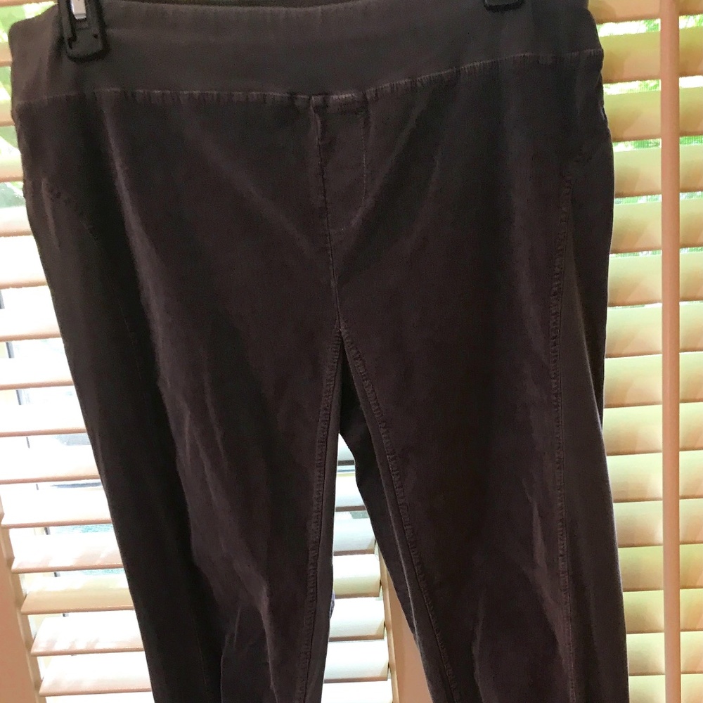 Wearables Ruched Leg Gray Cords Pant, Medium Gray, Size Medium